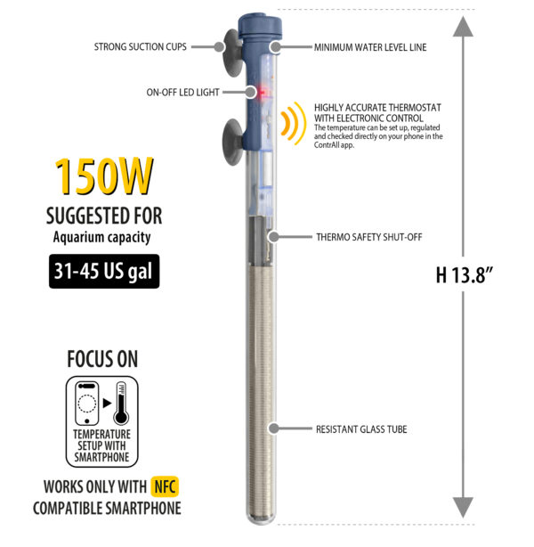 Sicce SCUBA ContactLess 150 - Submersible Heater - 150 Watt - Image 2