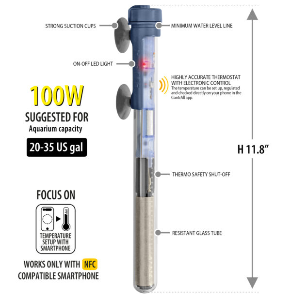 Sicce SCUBA ContactLess 100 - Submersible Heater - 100 Watt - Image 2