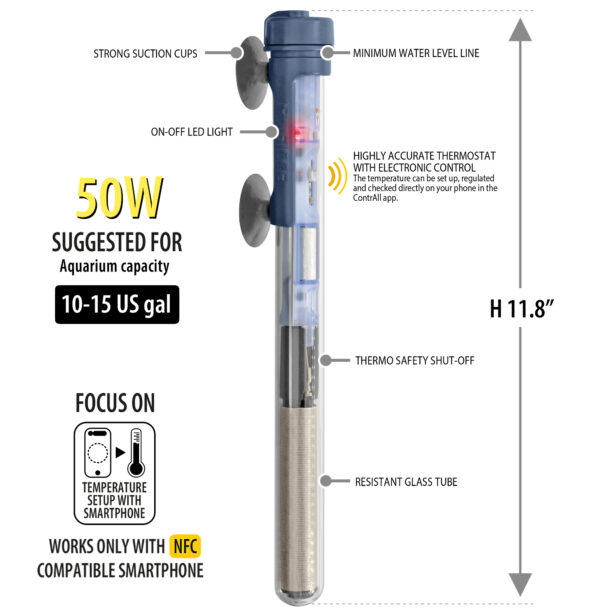 Sicce SCUBA ContactLess 50 - Submersible Heater - 50 Watt - Image 2