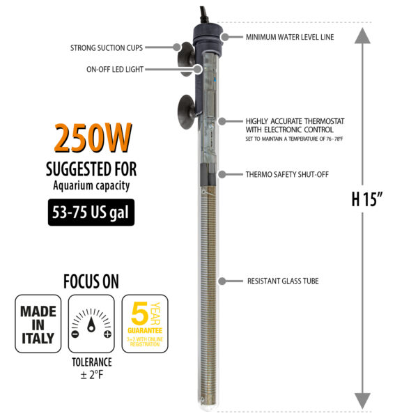 Sicce SCUBA Preset 250 - Submersible Heater - 250 Watt - Image 2