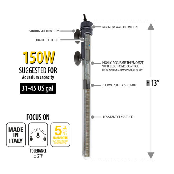 Sicce SCUBA Preset 150 - Submersible Heater - 150 Watt - Image 2