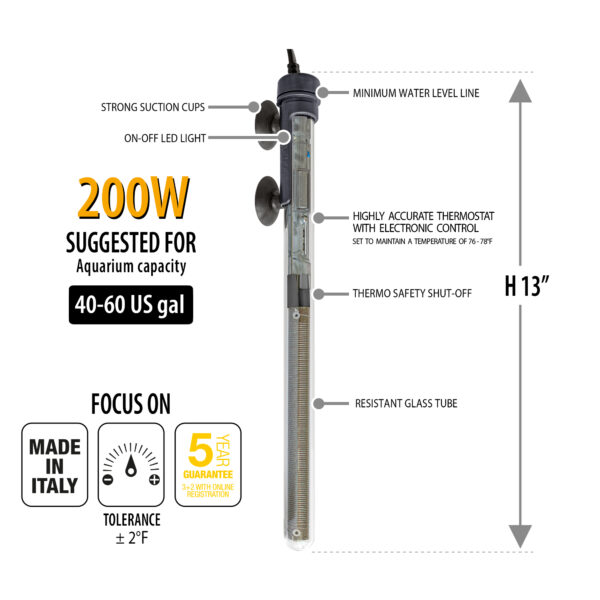 Sicce SCUBA Preset 200 - Submersible Heater - 200 Watt - Image 2