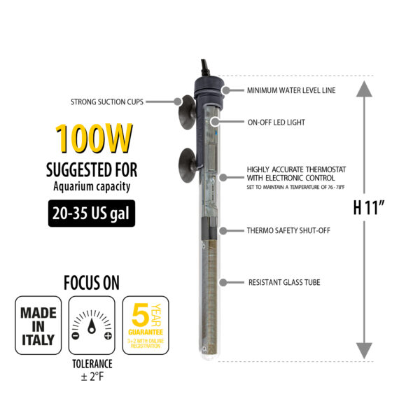 Sicce SCUBA Preset 100 - Submersible Heater - 100 Watt - Image 2