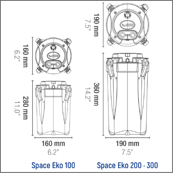 Sicce Space EKO 300 Canister Filter - Up to 80 gal - Image 2