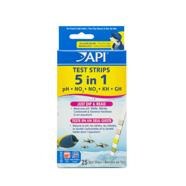 API 5-in-1 Aquarium Test Strips 25ct FW/SW